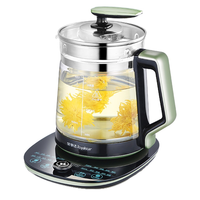 荣事达(Royalstar)养生壶1.8L容量YSH8026旋钮式全自动加厚玻璃多功能电热烧水壶花茶壶煮茶器黑茶