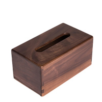 黑胡桃木纸巾盒客厅实木质纸巾盒抽纸盒餐巾纸抽盒 19*13*10 单只装