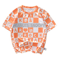 史努比SNOOPY纯棉儿童短袖T恤圆领韩版童装夏季男童半袖袖女童运动休闲学生T恤小孩卡通宝宝上衣 KR013T