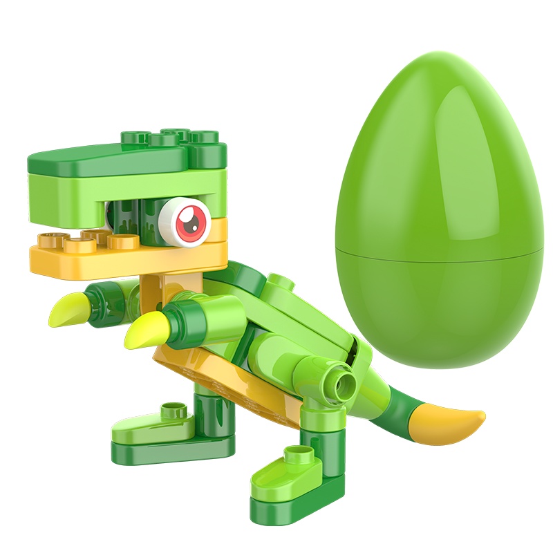 布鲁可大颗粒儿童益智拼插积木恐龙的蛋生霸王龙百变布鲁克拼装玩具男女孩