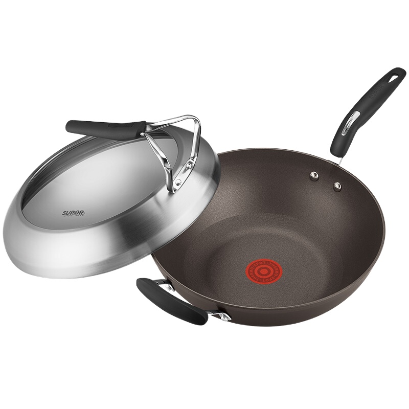 苏泊尔火红点钛金刚无油烟炒锅可立盖PC32HA1