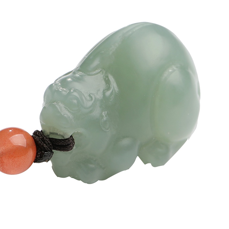 印象眸 和田玉吊坠 浅青玉瑞兽貔貅男女款玉石挂件 送证书