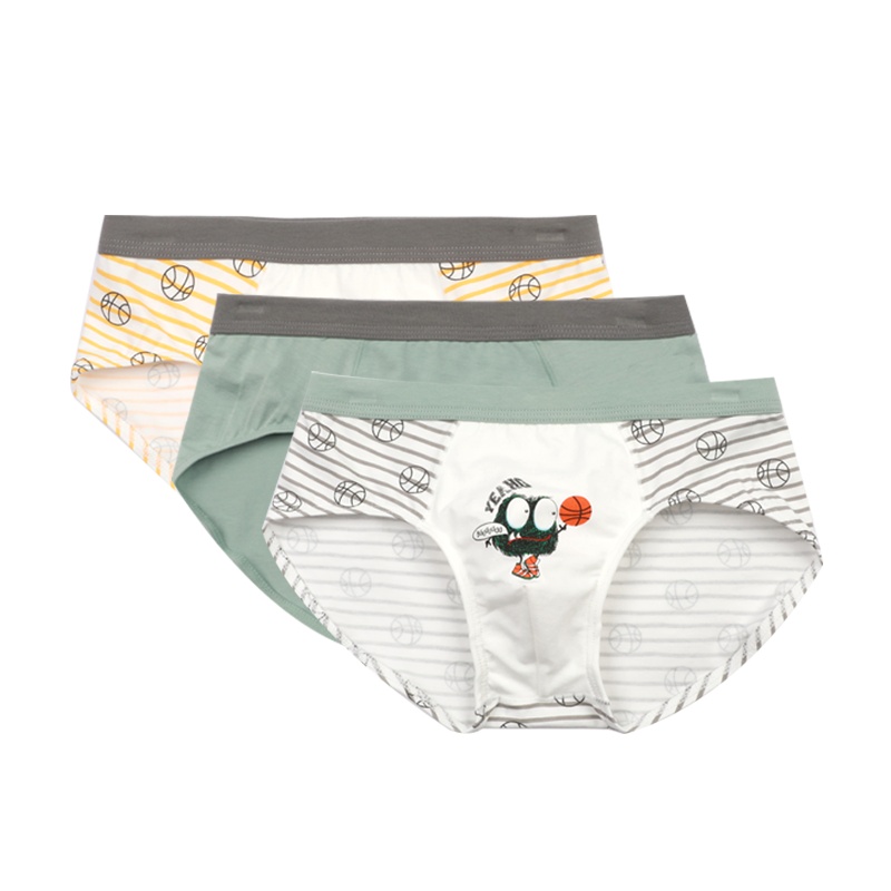 红豆儿童内裤男童三角裤宝宝棉质短裤中大童青少年短裤头三条装H0K4021