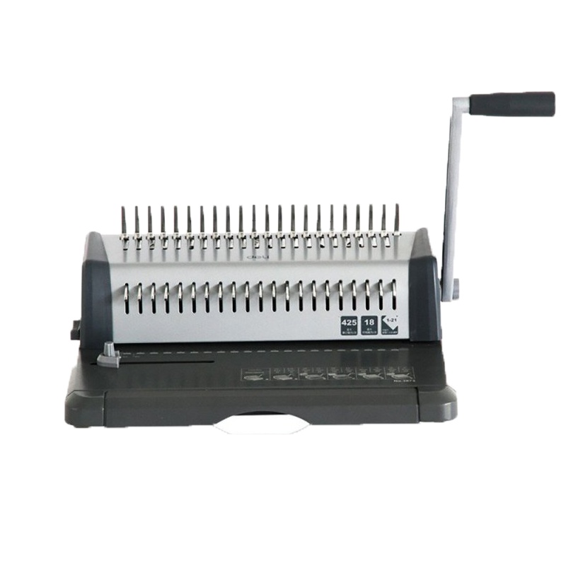 得力(deli)3873手动装订装订机 多孔打孔机 合同标书梳式夹条胶圈装订 18张/次
