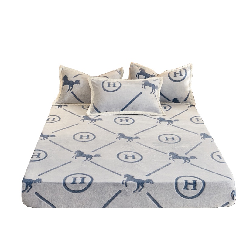 曼凝家纺 秋冬3D雪貂绒法莱绒牛奶绒单品床笠床单1.5米/1.8米/2.0米床松紧带床垫保护套