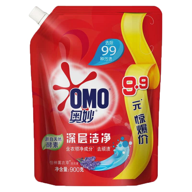 奥妙洗衣液香味持久留香 源自天然酵素 深层洁净900g*3袋