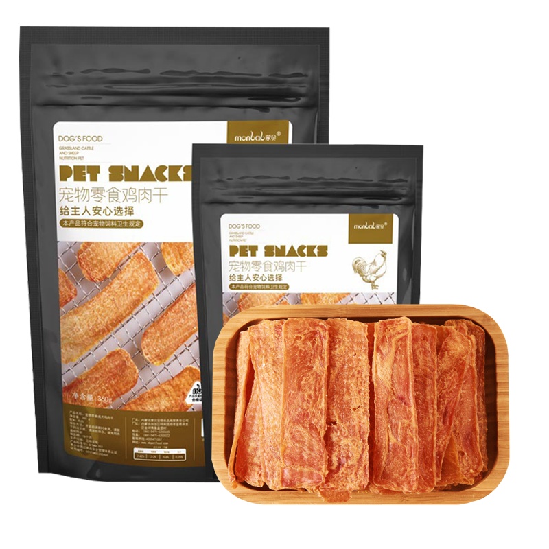 蒙贝 鸡肉干 360g 宠物零食狗零食鸡胸肉训犬鸡肉片成犬幼犬