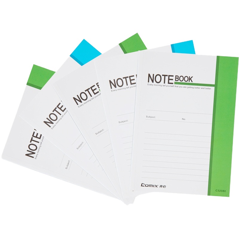 齐心C32080 软面抄5本装 58张32K 软面记事本子 颜色随机