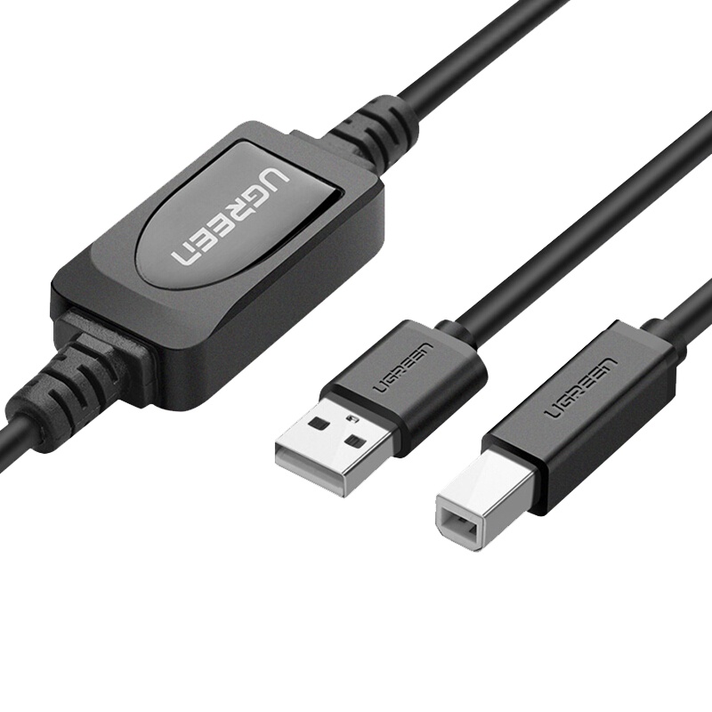 绿联 US122 USB2.0打印线 带放大延长器 15米