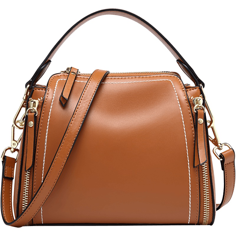 高尔夫GOLF女士斜挎包大容量单肩包可拆卸手提带肩带优质牛皮女款手拎包女包