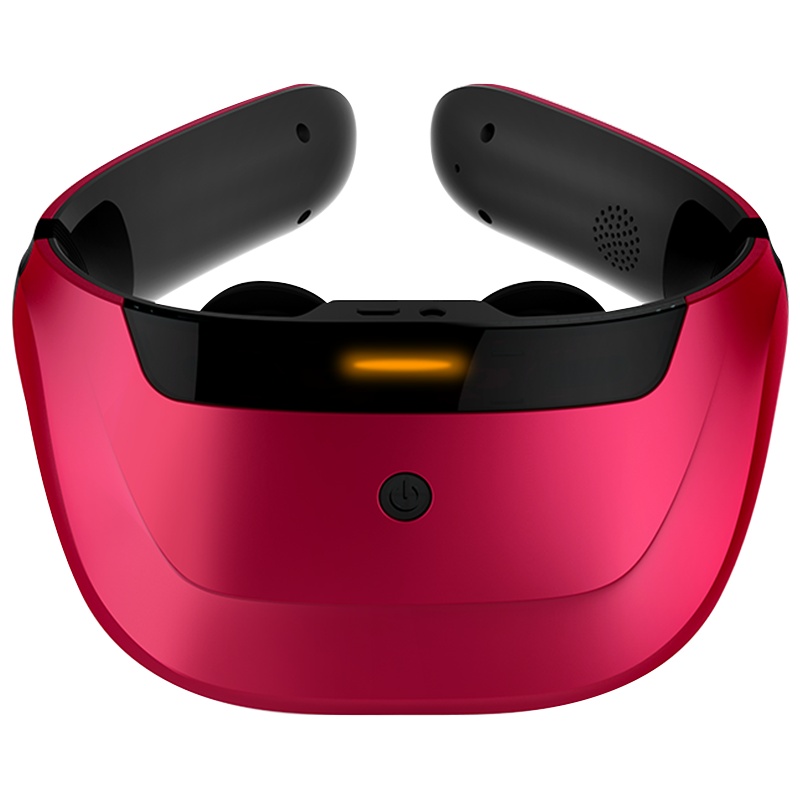 傲盛(AOSHENG)颈椎按摩器无线遥控多部位按摩恒温热敷脉冲理疗揉捏指压小型便携办公室家用按摩仪N9红色