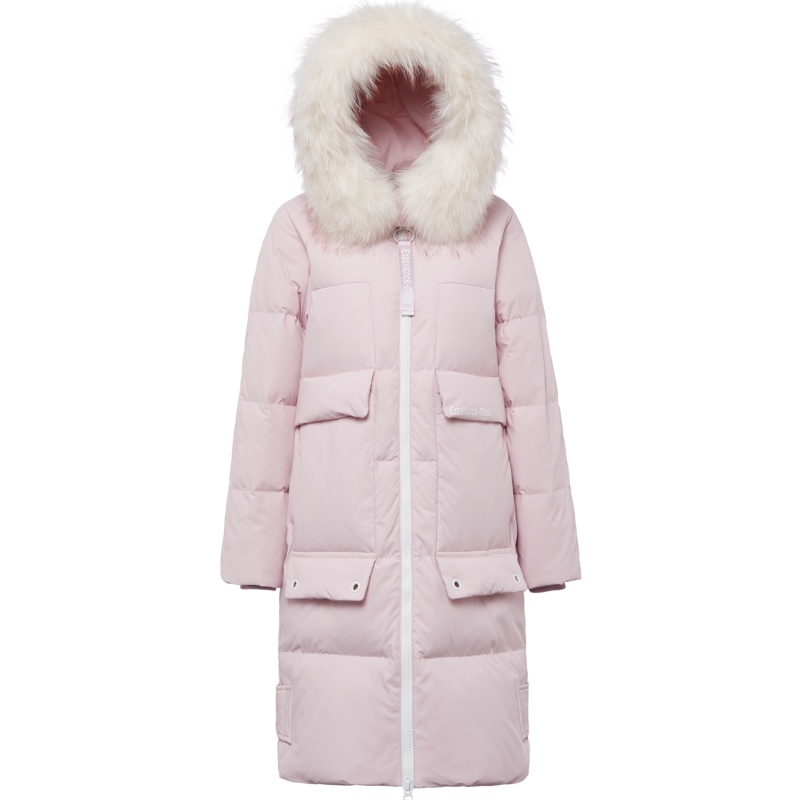 波司登冬季款鸭绒连帽毛领羽绒服女士厚款外套