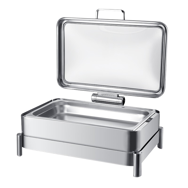 德玛仕(DEMASHI)自助餐炉 布菲炉 电加热酒精灯炉 揭盖式 8011A(高端工程款 304不锈钢9升长方形)