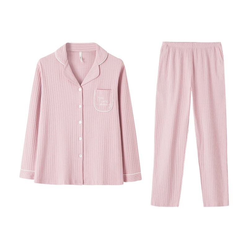 安之伴特卖情侣睡衣女秋冬棉质长袖韩版开衫条纹长裤男两件套装家居服83K7203-83K7103