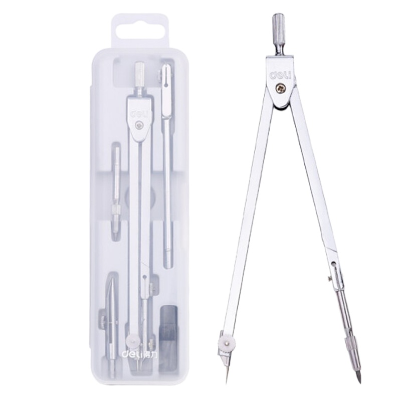 得力(deli)8605 圆规金属绘图学生考试设计专用标准圆规带铅笔芯