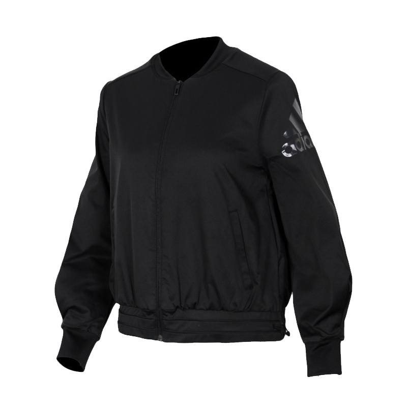 阿迪达斯女夹克秋季立领运动服休闲宽松加绒外套DX9706