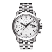 天梭男表三眼计时日历时尚商务防水自动机械手表