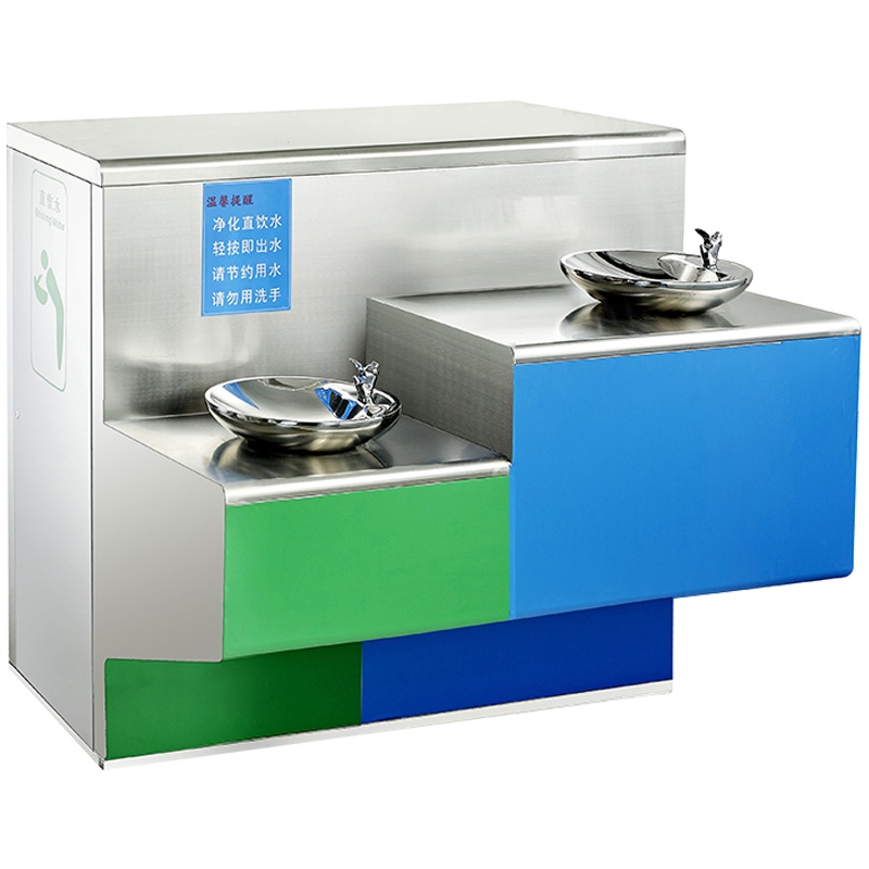 创世人 办公家具户外双盆饮水机公园直饮台小区直饮机广场不锈钢直饮水台