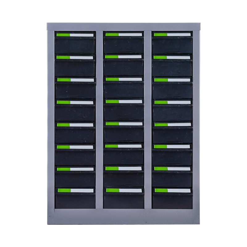 震海 24抽零件柜防静电黑色中号抽屉五金配件收纳柜零配件收纳柜螺丝元件盒样品物料柜零件柜