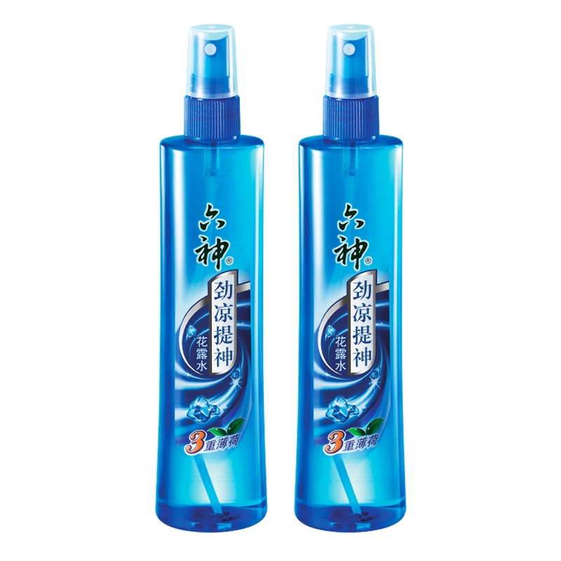 六神劲凉提神花露水180ml*2 三重薄荷精华 清凉舒爽 快速醒脑