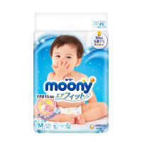 尤妮佳 Moony 中号婴儿纸尿裤 尿不湿 M64片