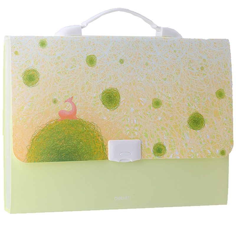 得力风琴包A4学生用多层文件夹袋手提卷子分类收纳盒女试卷夹多功能大容量透明高中生插页资料册分页5857LV