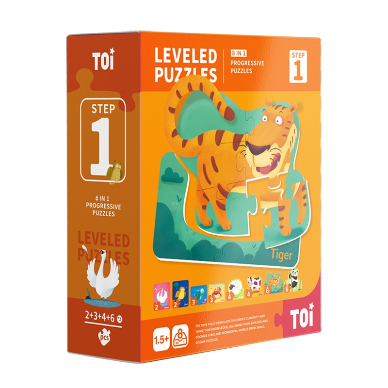TOI图益拼图 儿童益智进阶智力动脑大块拼图 简单动物系列宝宝幼儿男孩女孩玩具2-3-4-5-6岁+生日六一礼物