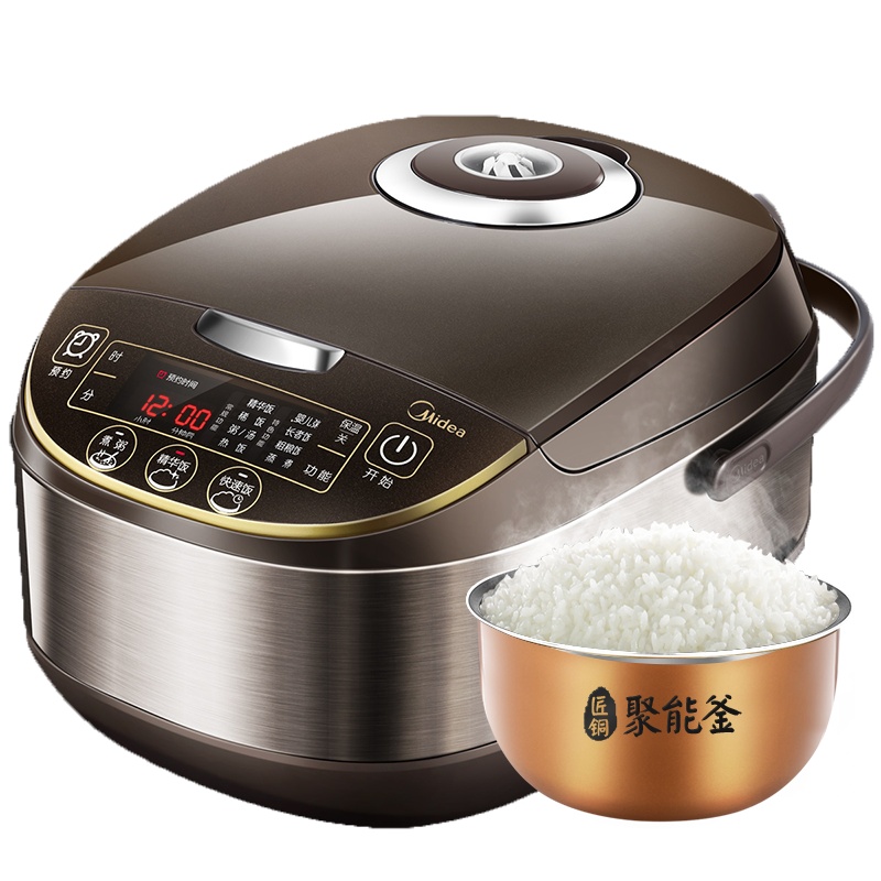 美的(Midea)电饭煲5L/升家用智能预约电饭锅微电脑式大容量24小时预约不粘锅不溢锅内胆厚实耐用WFS5017TM
