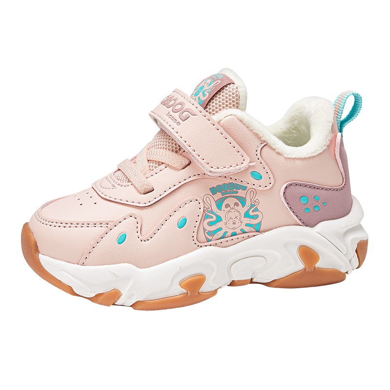 巴布豆house童鞋儿童棉鞋男童学步鞋2021年冬季新款加绒加厚女童宝宝鞋BJ21854