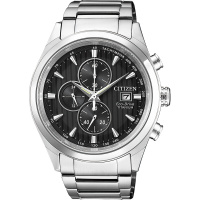 西铁城(CITIZEN)光动能经典三眼钛系列防水商务休闲男表CA0650-82F