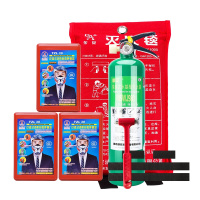 朋安水基灭火器绿瓶980ML环保型可灭电器油类火防毒面具灭火毯家用车用消防套装套餐六