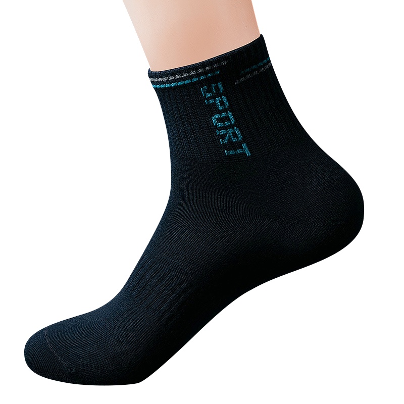 浪莎6双袜子男中筒纯棉薄款运动透气吸汗排湿气防臭全棉男袜新款