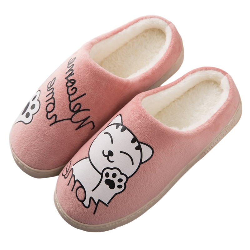 灵孜格棉拖鞋女冬季室内居家防滑保暖厚底月子情侣包跟毛拖鞋韩男【38-39码（适合37-38脚）】