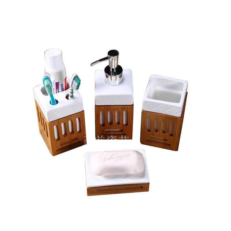 简约旅行套装陶瓷卫浴四件套浴室用品牙具漱口杯洗漱套装