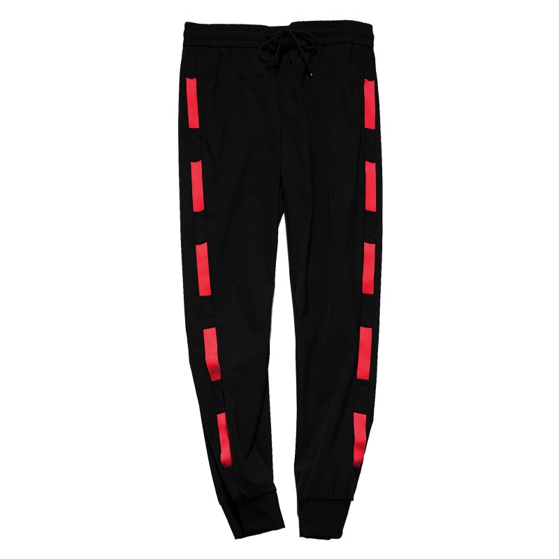 海德斯曼8025春季新款男士裤子宽松撞色束脚休闲裤男修身潮8025