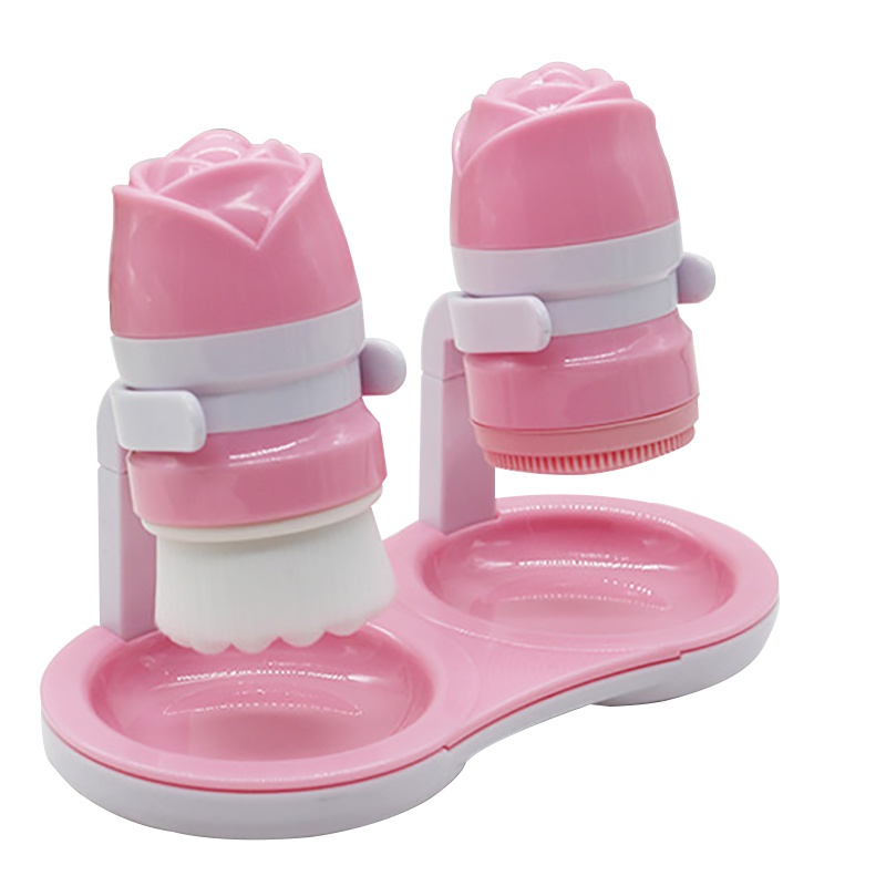 艾瑟儿(Ethel)粉色双胞胎洗脸神器洁面仪深层清洁手动洁面刷可定制硅胶刷硅胶面刷