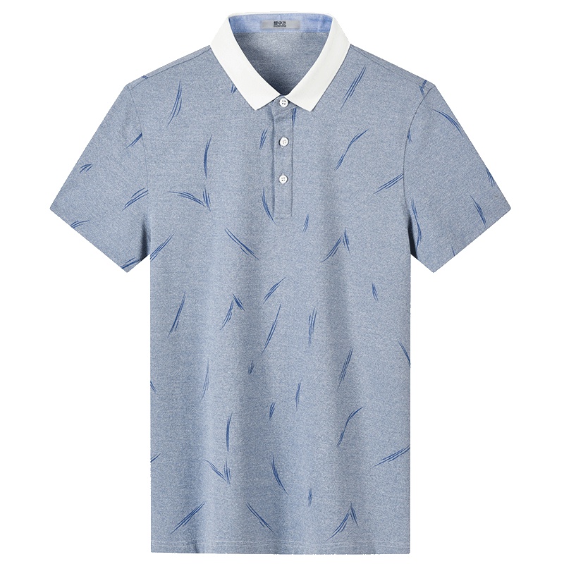 雪中飞2019夏季男士短袖T恤男翻领印花修身体恤半袖男装polo衫男