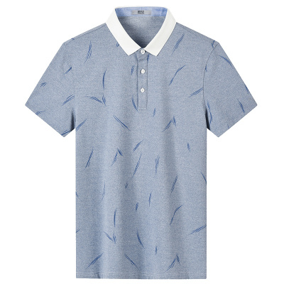 雪中飞2019夏季男士短袖t恤男翻领印花修身体恤半袖男装polo衫男