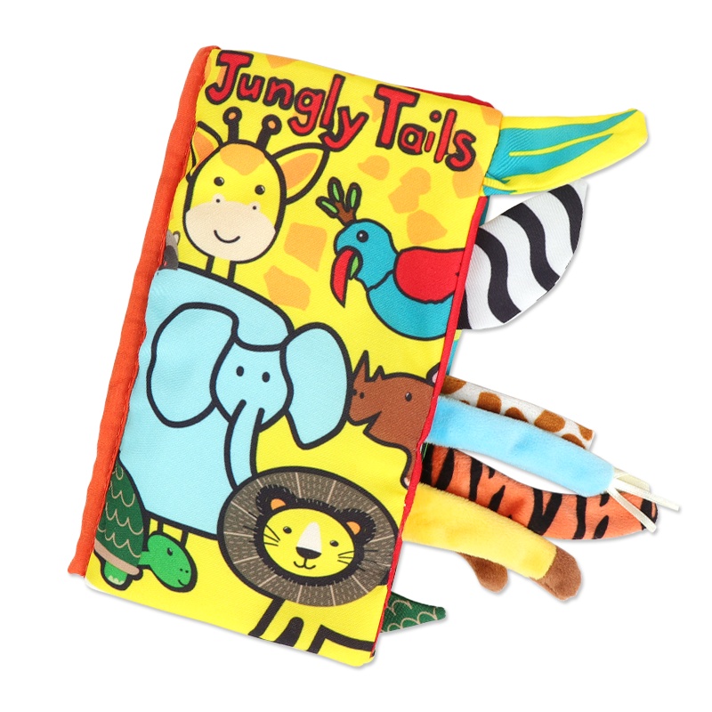 米米智玩 立体尾巴布书早教婴儿撕不烂6-12个月宝宝益智玩具0-1岁-- 奇妙丛林
