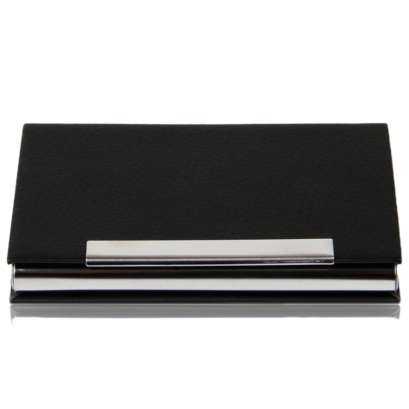 得力(deli)便携商务名片盒 男女办公皮面名片夹 办公用品 颜色随机7628