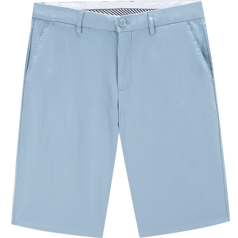 HLA海澜之家微弹直筒休闲中裤2019夏季舒适水洗休闲裤男短裤-HKMCD2R013A