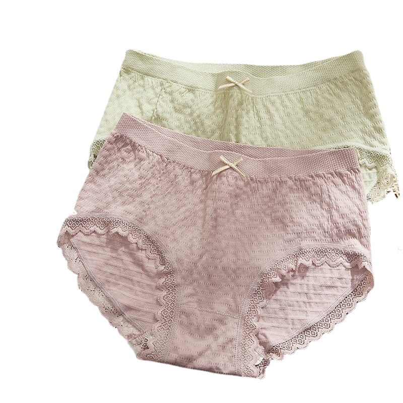 俞兆林春夏内裤女4条装日系泡泡裤中腰少女内裤蝴蝶结三角裤石墨烯抗菌透气内裤头