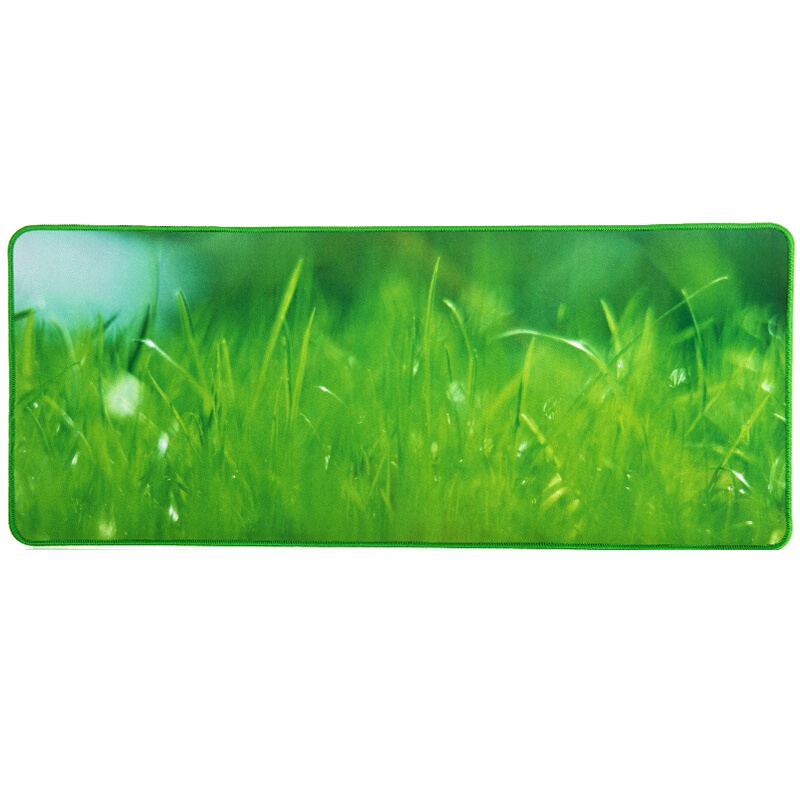 灵蛇 游戏鼠标垫 超大电脑桌垫 加厚办公桌键盘垫 精密包边 防滑 可水洗 P19青草