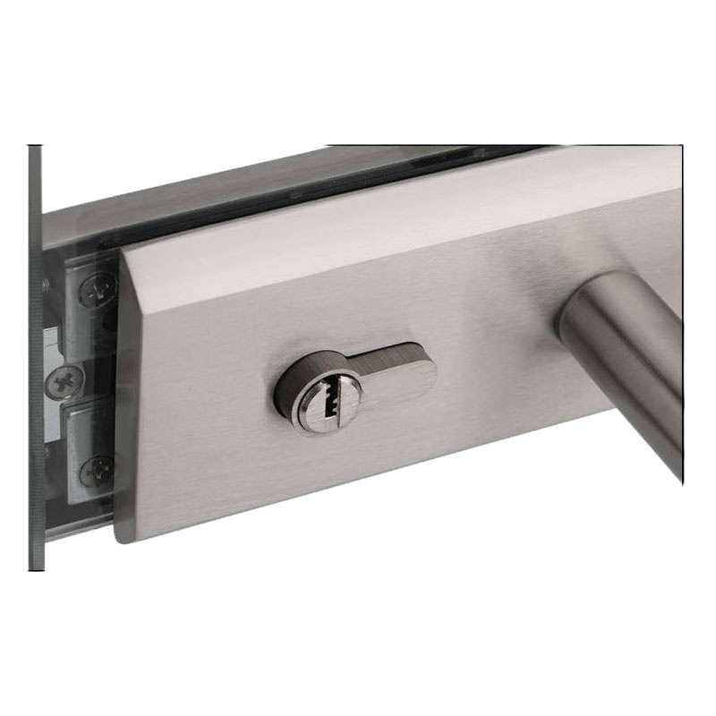 宏建 办公隔断门锁 单门玻璃门锁 玻璃锁外装门锁 单开门【平口面板】适合平口门框/墙面/木框