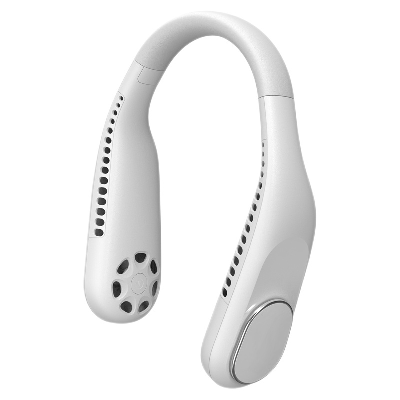 晶华 usb便携式 挂脖迷你小电风扇 学生办公室懒人挂脖运动大风力 降温头戴式可充电4000AH 蓝色N171