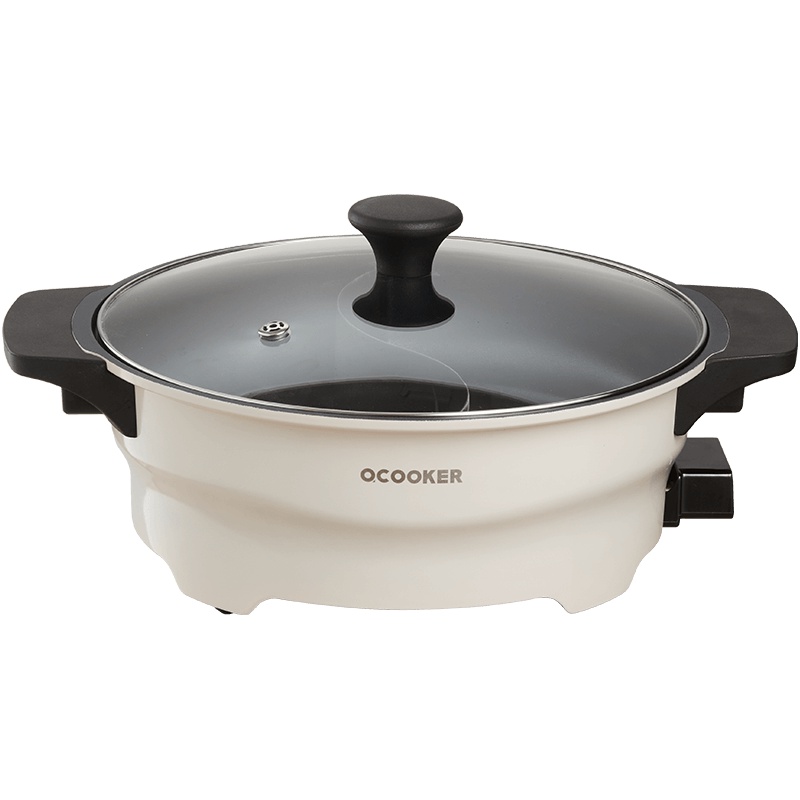 圈厨电火锅鸳鸯火锅4升容量家用插电多功能电热锅电煮锅电锅多档调节2-4-6人小米生态链CR-HG03(白色)