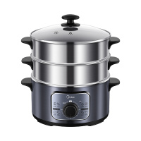 美的(Midea) 电蒸锅 ZG26Easy401 智能定时烹饪 蒸煮焖炖涮 一机多能 10L容量分离式不锈钢蒸笼 旋钮