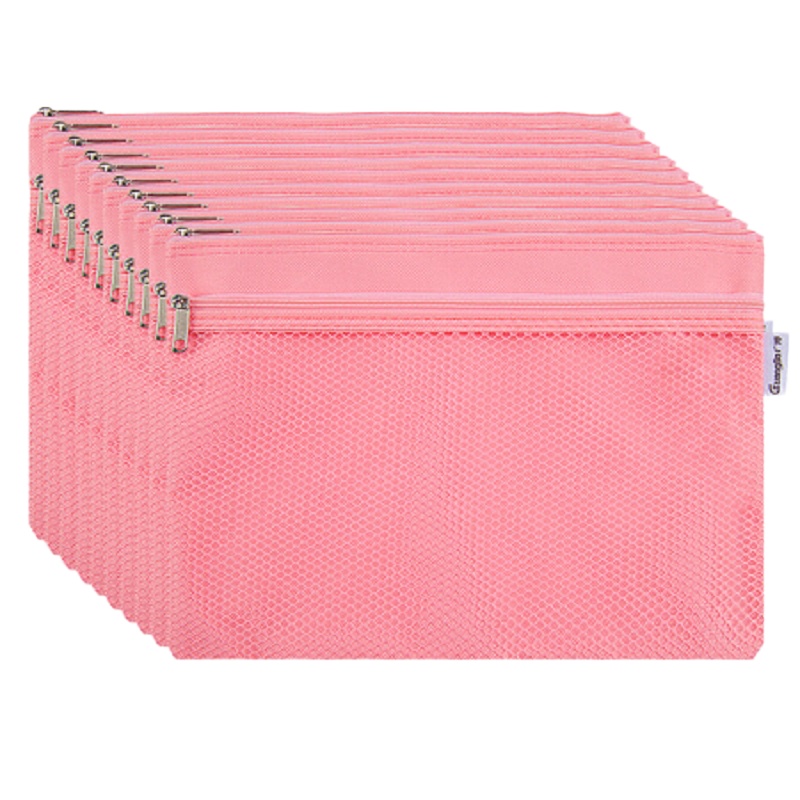 精选广博A6092 双层B5布质防水拉链文件袋颜色随机