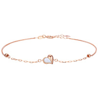 佰色传情(BRIR)瑞丽轻奢18K金彩金手链女爱心Au750玫瑰金手环官方正品手饰送女友送闺蜜生日礼物约会礼物时尚潮流