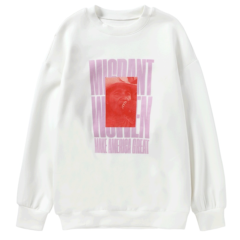 马克华菲女装2020年春宽圆领卫衣女宽松休闲韩版T恤百搭上衣